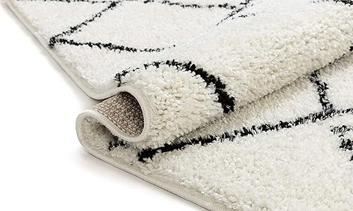 Miniatura 4 de Well Woven Chessa - Alfombra con diseño de enrejado de diamantes, color gris, Marroquí, Celosía marfil