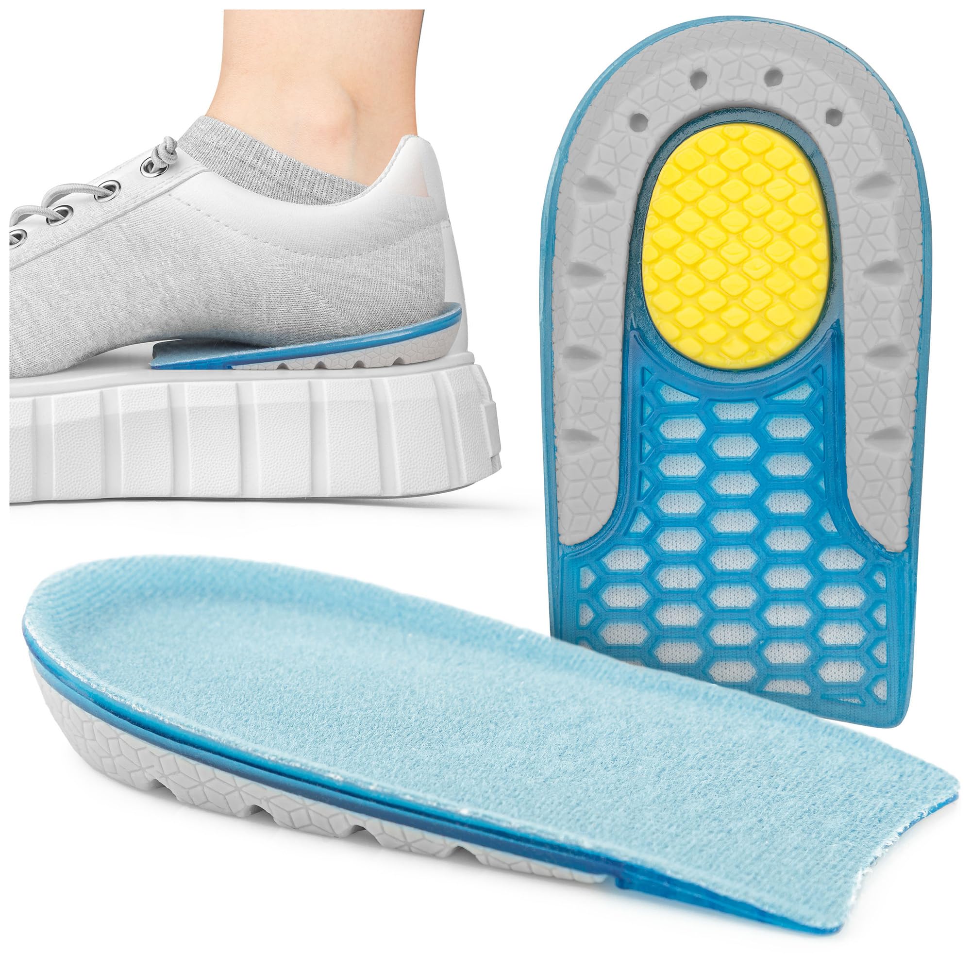 Sulpo Taloneras Alzas Para Zapatos Hombre Y Mujer, Plantillas Talon Para Espolon Calcaneo Y Diferencia De Longitud De Piernas, Cuña Eva De Soporte Ortopédico - 1 cm, 1 par