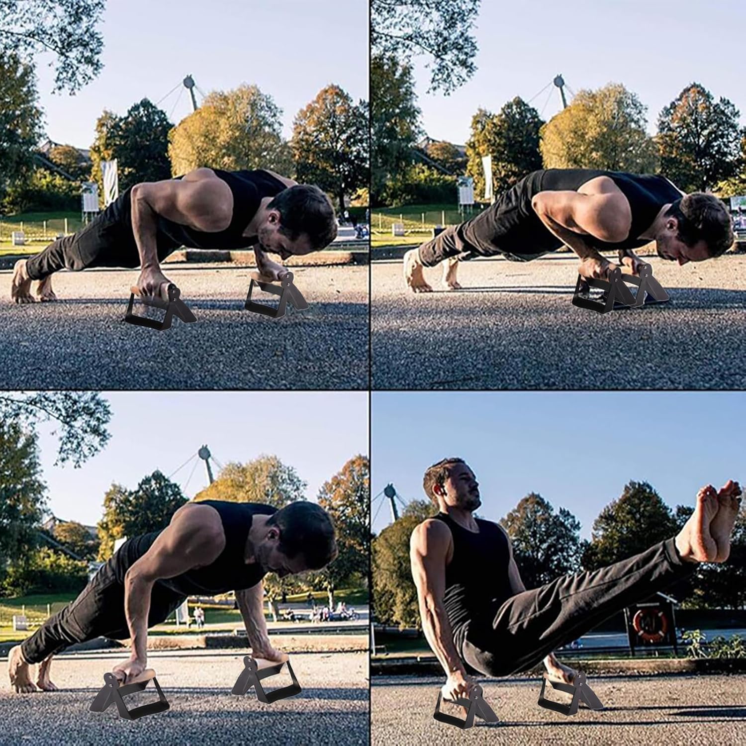 床用 プッシュアップ ハンドル,2点 筋力トレーニングギア | ノンスリップ 再利用可能 ワークアウトバー - 男性女性用 ボディビ