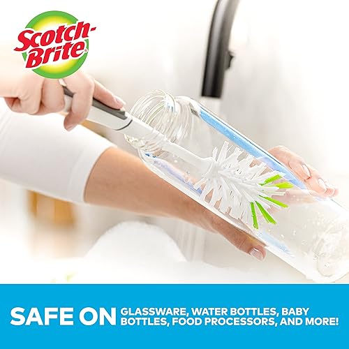 Miniatura 3 de Scotch-Brite Kit de cepillos de cocina - Cepillo para botellas de vidrio y agua y cepillo avanzado para control de jabón - Cepillos para limpiar