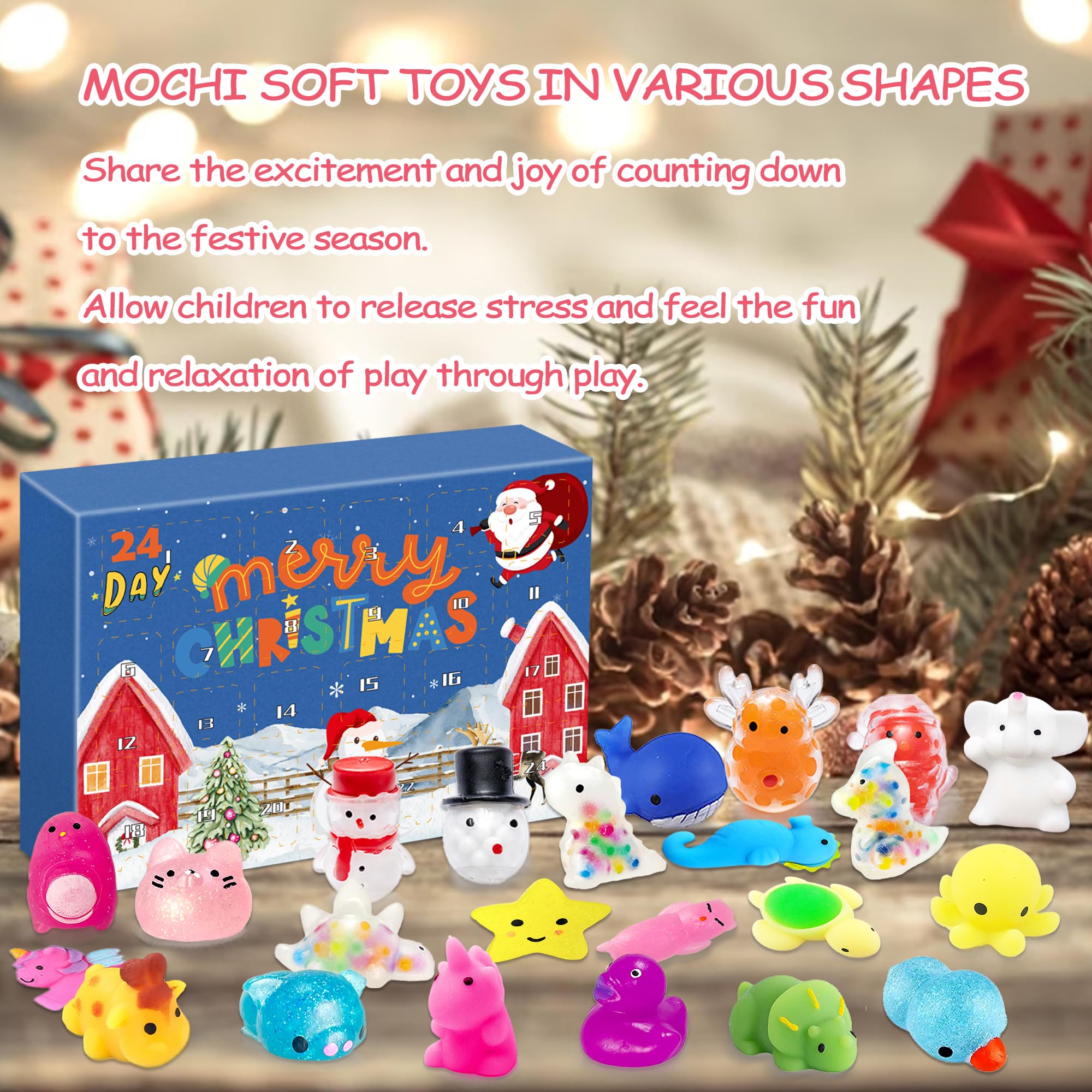 Edmirfun Calendrier De L'Avent 2025, 24 PCS Animal Squishies