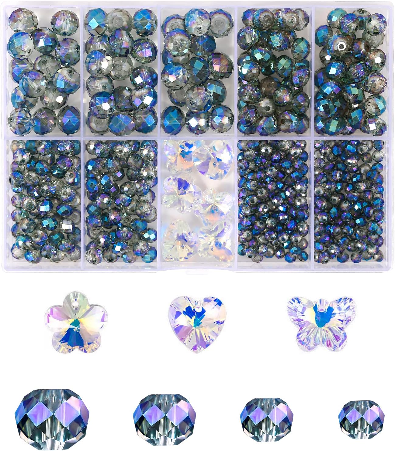 Aazon.co: Weebee Briolette Glass Crystal Beads Faceted Rondelle Beads
