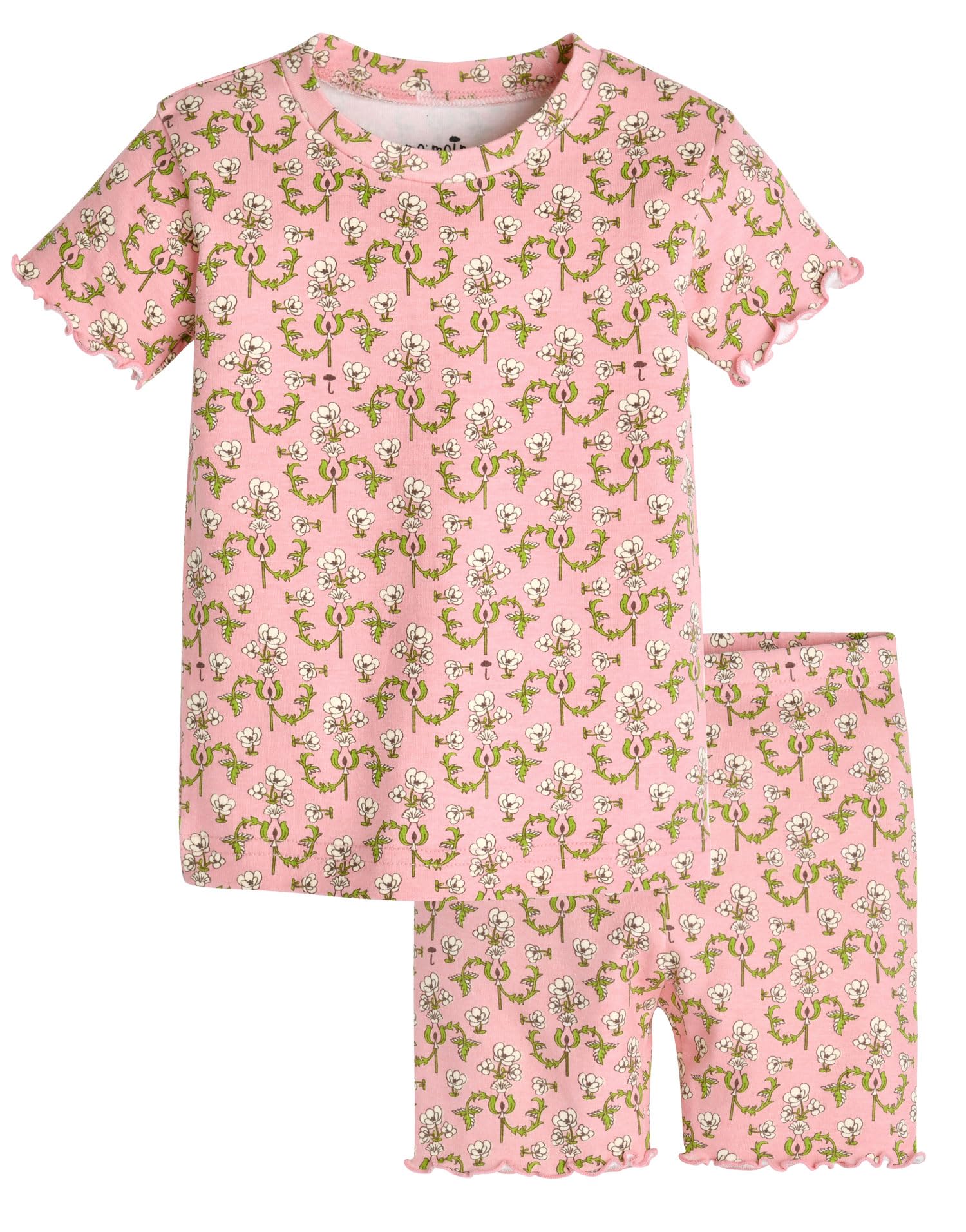 moimoln 6M-8Y Soft Cotton Modal Baby Toddler Pajamas Boys Girls Snug fit Pjs Daily Short Summer Flower Character