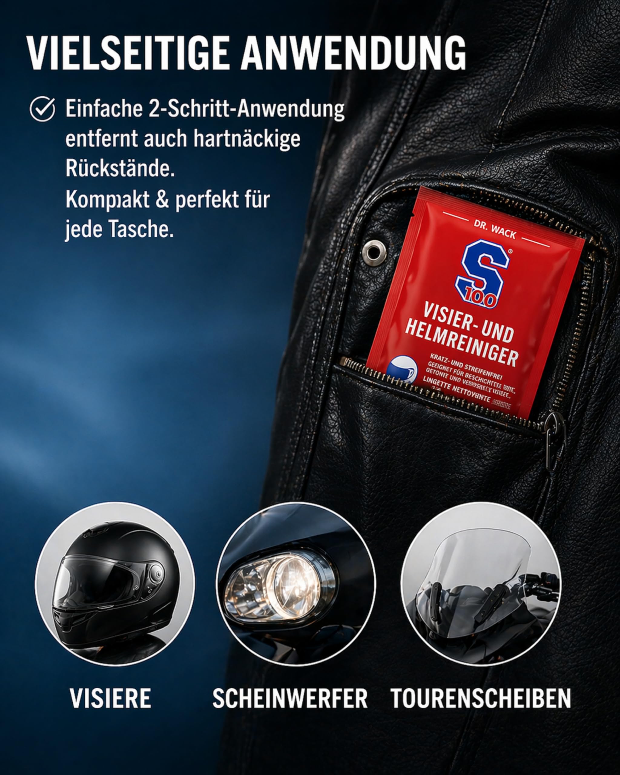 S100 Lot de 10 chiffons de nettoyage pour visière et casque