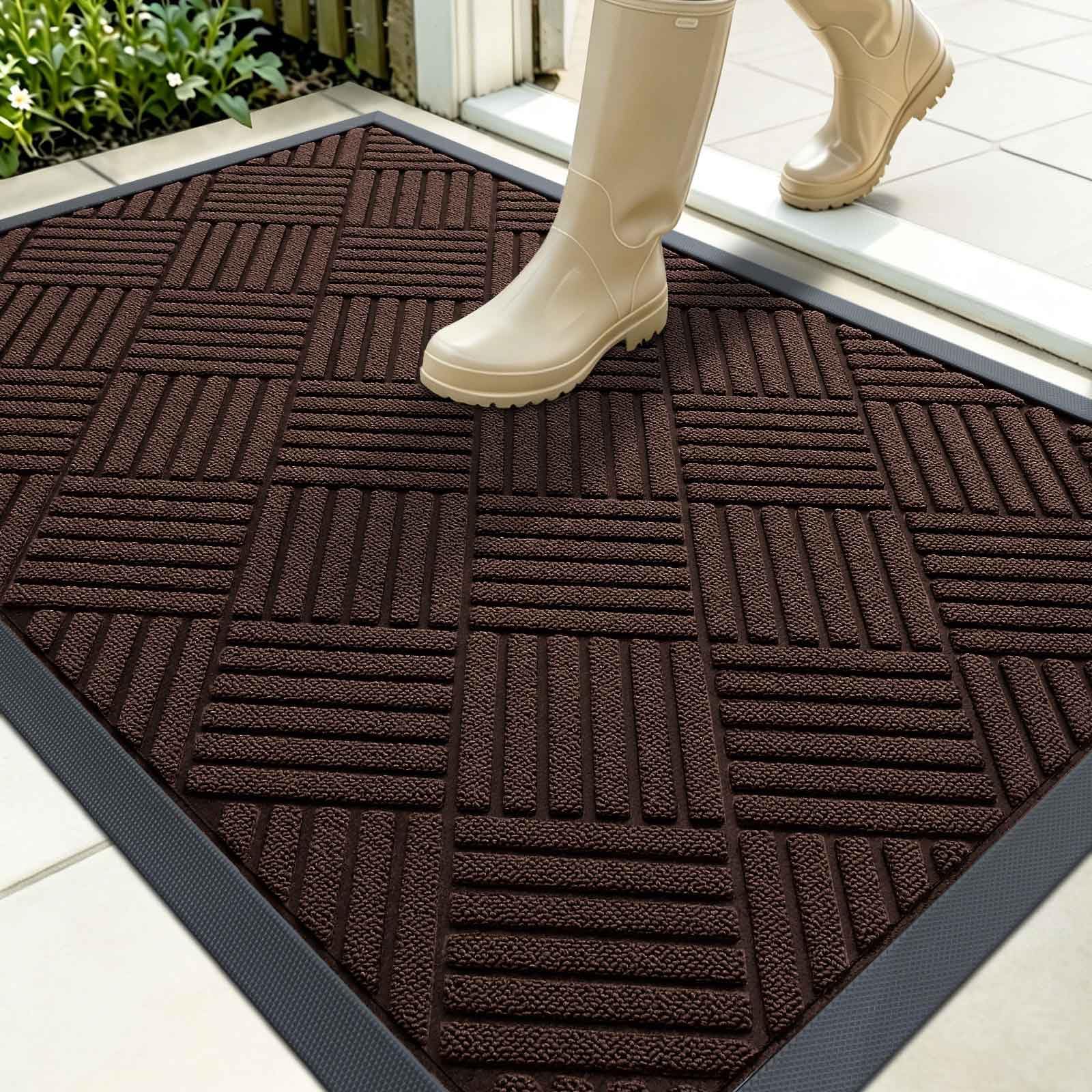 OLANLY Front Door Mat Outside Entrance 35x23, Waterproof Heavy-Duty Doormat