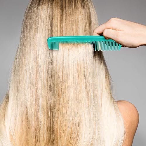 Miniatura 5 de Leinuosen Juego de 12 peines para el cabello, peine de plástico con bolsillo para dientes finos para mujeres y hombres, Peines para Cabello (azul