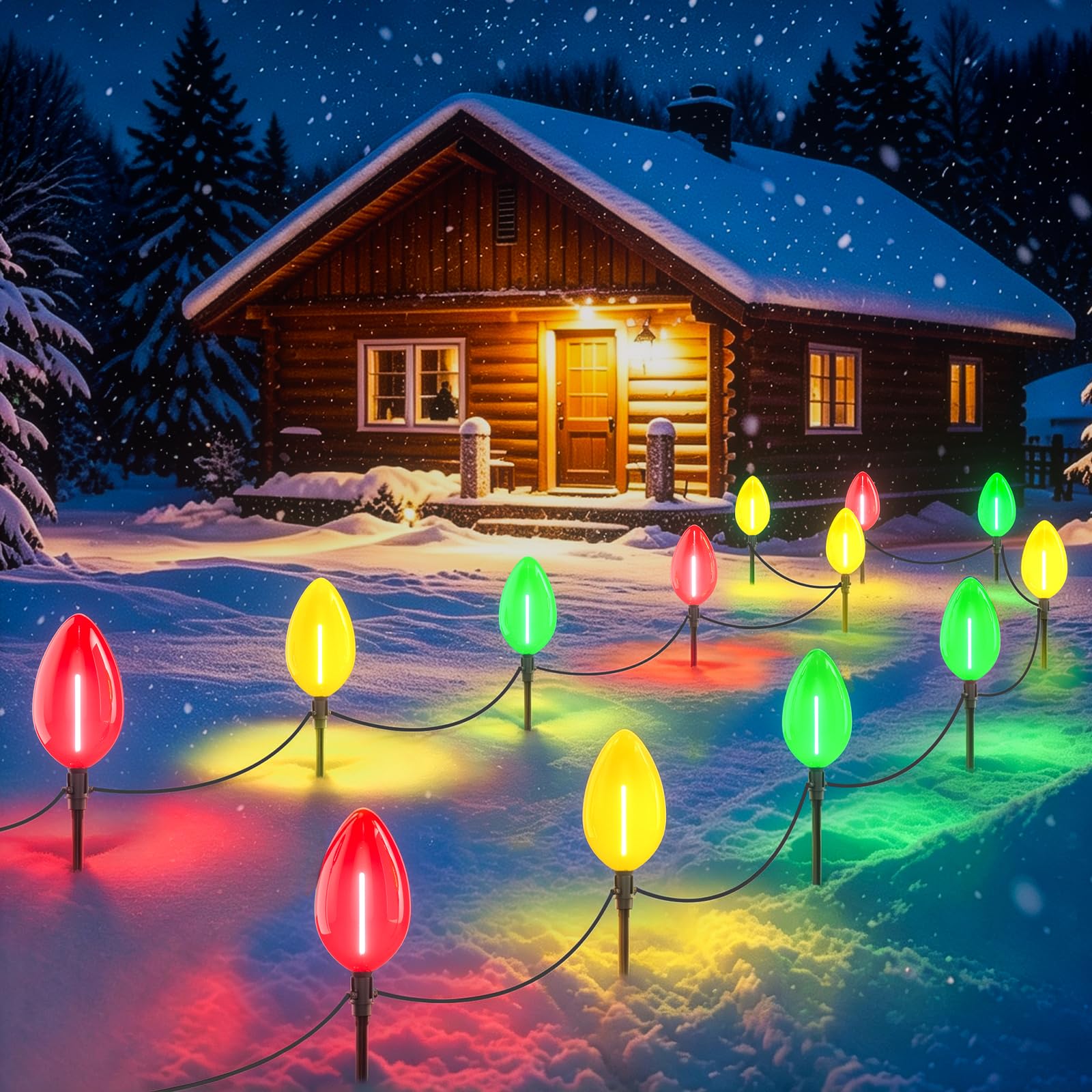 FOOMAN C9 15.75M/49FT Smooth Large Christmas Multicolor String Lights IP65
