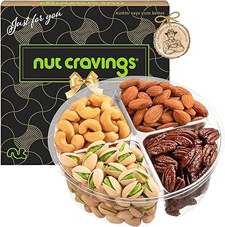 NUT CRAVINGS - Purim Mishloach Manot Mixed Nuts Gift Basket in Black Gold Box (4 Assortments) Ramadan Gifts Treats for Adults, Food Arrangement, Healthy Snack Care Package, Kosher