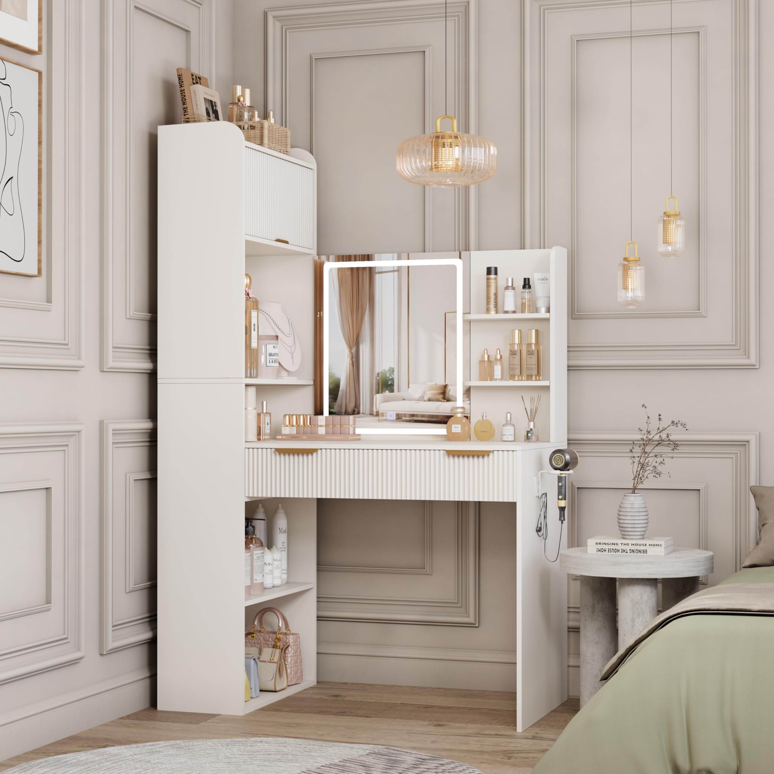 Amazon.com: Royal Windsor Makeup Vanity Desk with Mirror and