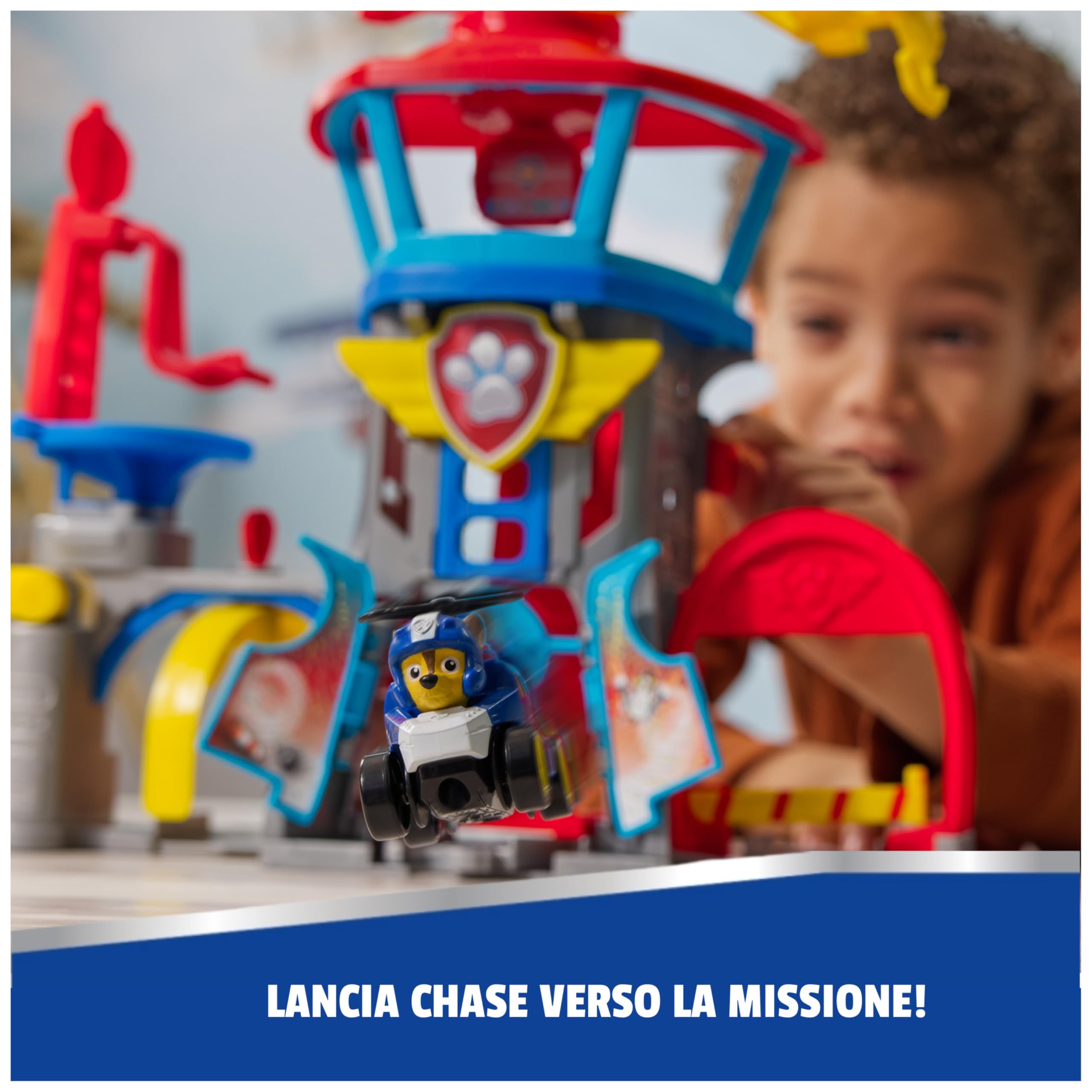 Paw Patrol, Air Rescue, Set Di Gioco Pup Squad Aeroporto Di Adventure Bay | Torre Alta Oltre 30 Cm, 7 Aree Di Gioco, Centro Di Comando, Stazione Di Rifornimento, Lanciatore