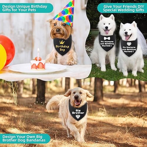 Miniatura 6 de Bandanas en blanco para perros, 1 unidad, bufanda triangular negra sólida de algodón de primera calidad, diseño personalizado de cumpleañosfiesta,