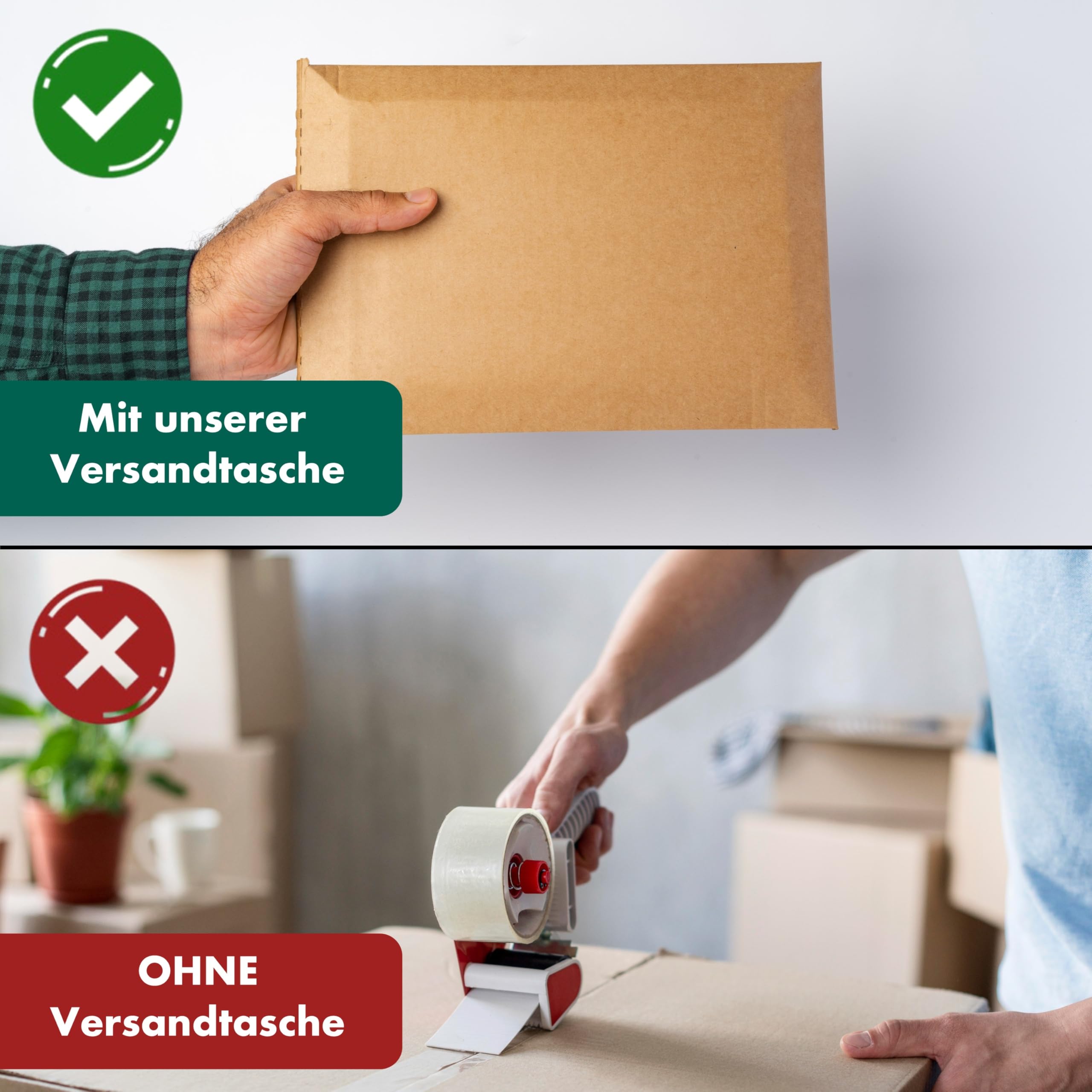 25 Stück Wellpappe Versandtaschen DIN A3 330 x 490 mm (SW70) selbstklebend in Braun - Pappe Versandtasche aus Karton für Büchersendung reißfest - Warensendung Versand Verpackung für Bücher