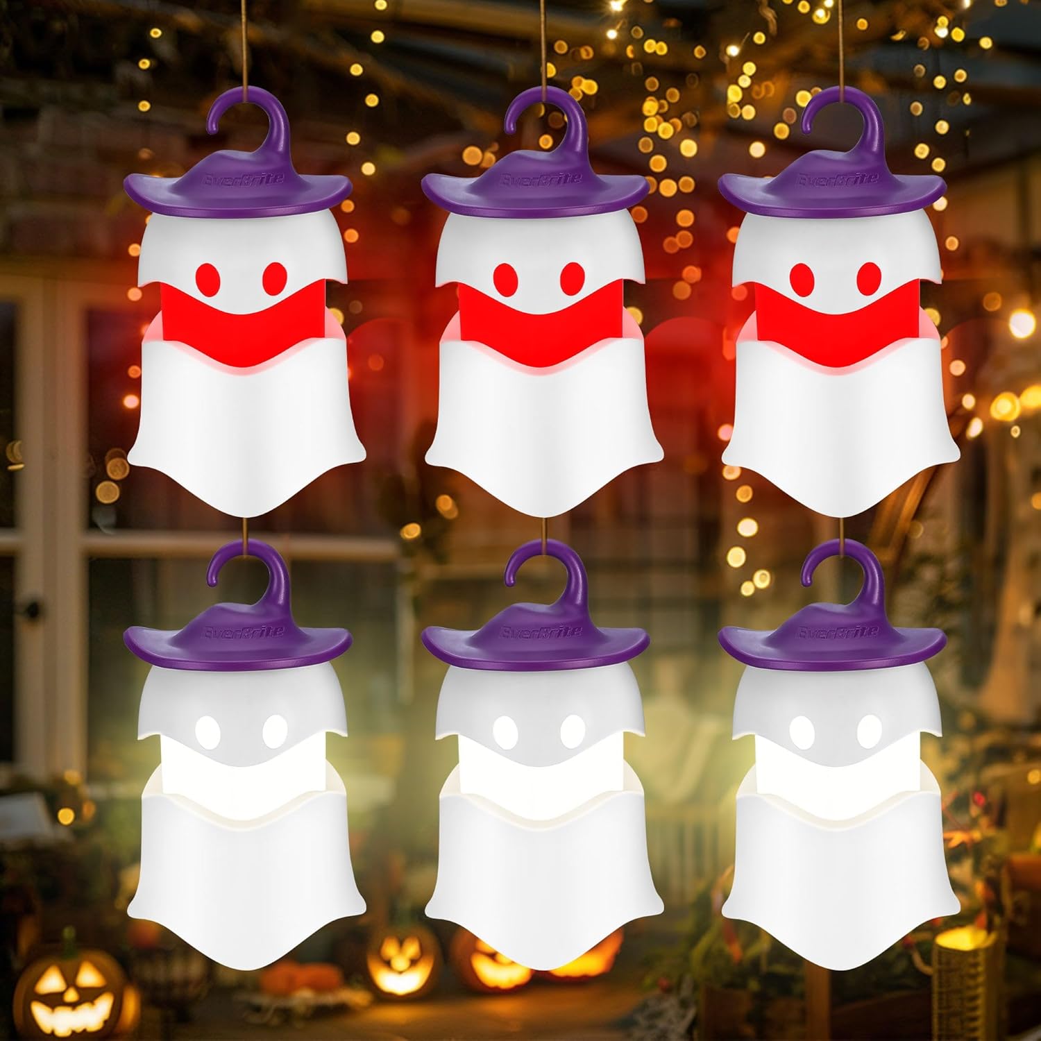 EverBrite Hanging Ghost Lights – 6-pack, 2-color camping lantern