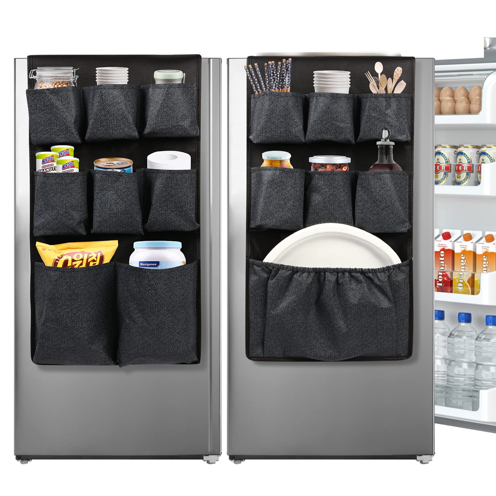 Photo 1 of Lafulling Mini Fridge Caddy Organizer, Black