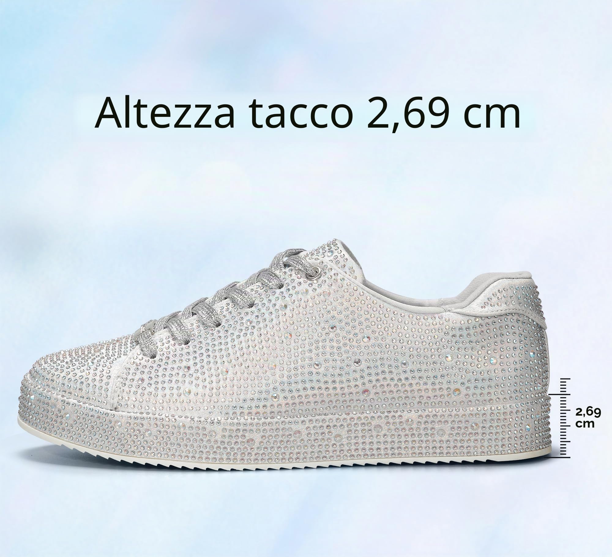LUCKY STEP Sneakers da Donna con Platform e Strass | Scarpe da Sposa da Sposa