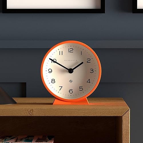 Miniatura 5 de NEWGATE M Mantel Echo - Reloj de escritorio  Diseño redondo moderno  Naranja calabaza  Números fáciles de leer  Estilo contemporáneo para