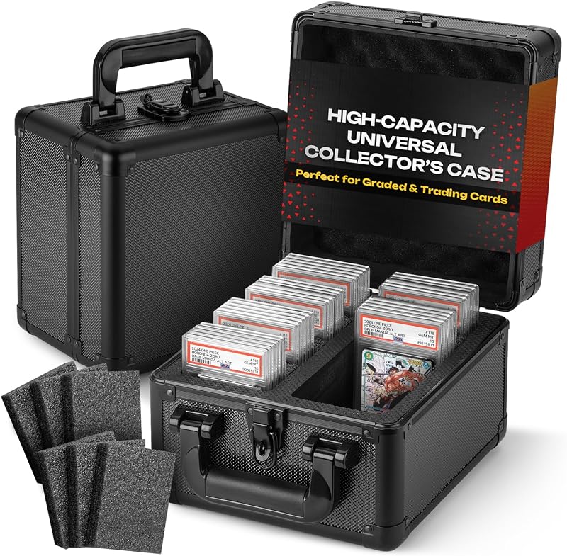 Graded Card Storage Box, Trading Card Case for PSA Graded Pokemon Cards, Sports Card Storage Boxes, PSA Card Case Holder, Baseball Slab Case for Trading Cards, BGS