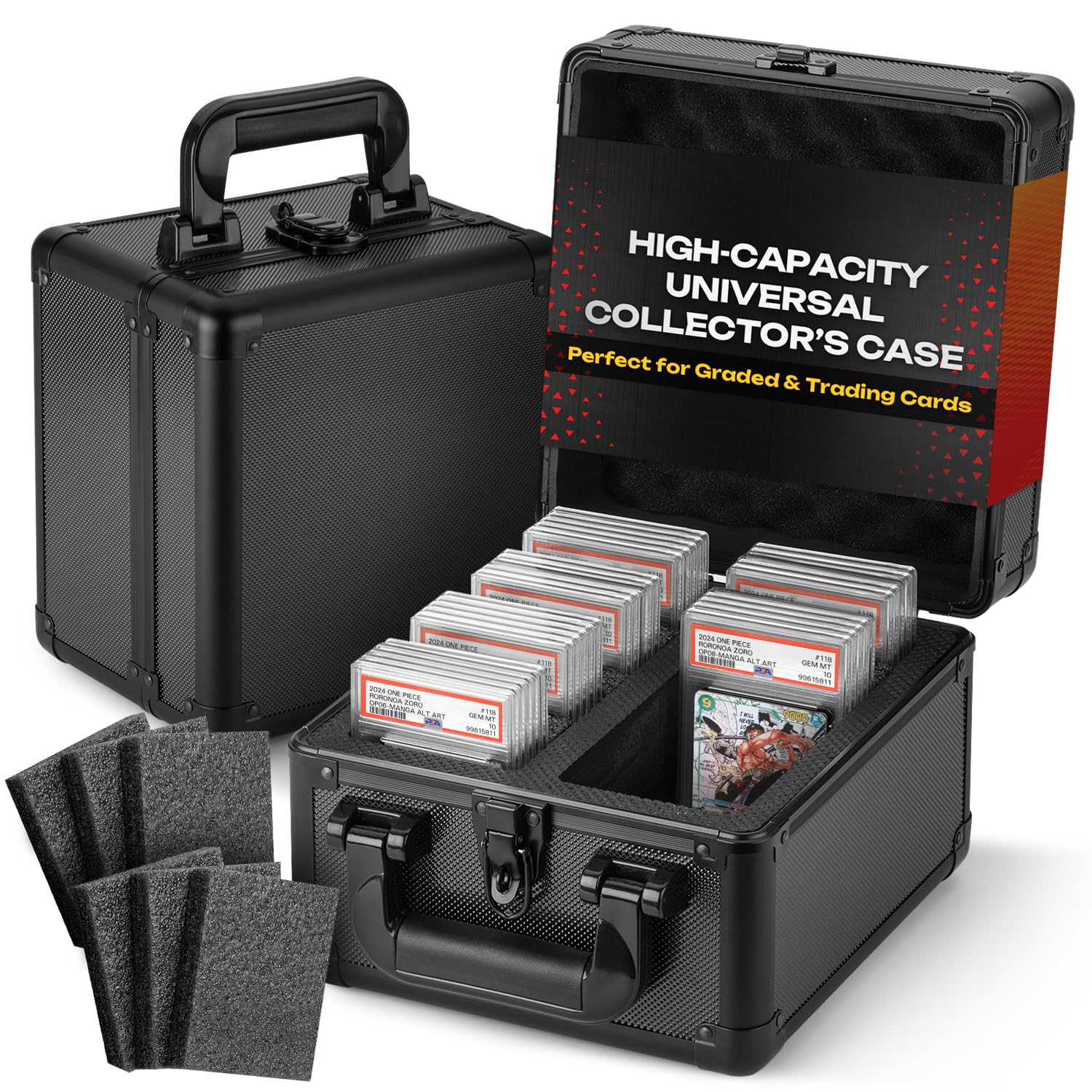 FunGuys Graded Card Storage Box for PSA and BGS Trading Cards - Pokemon, Sports, Baseball Slab Holder Case