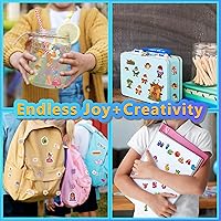 Vista 6 de Libro de pegatinas Sinceroduct con más de 1000 patrones mágicos de hadas de dibujos animados, 20 temas de lindas pegatinas para botellas de agua