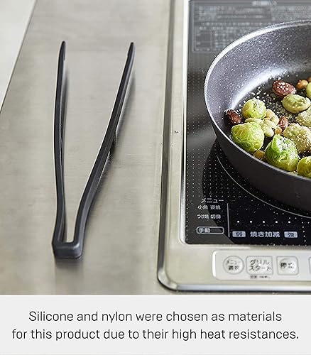 Miniatura 5 de Yamazaki Home Pinzas de cocina de silicona, silicona, sin necesidad de montaje, negro