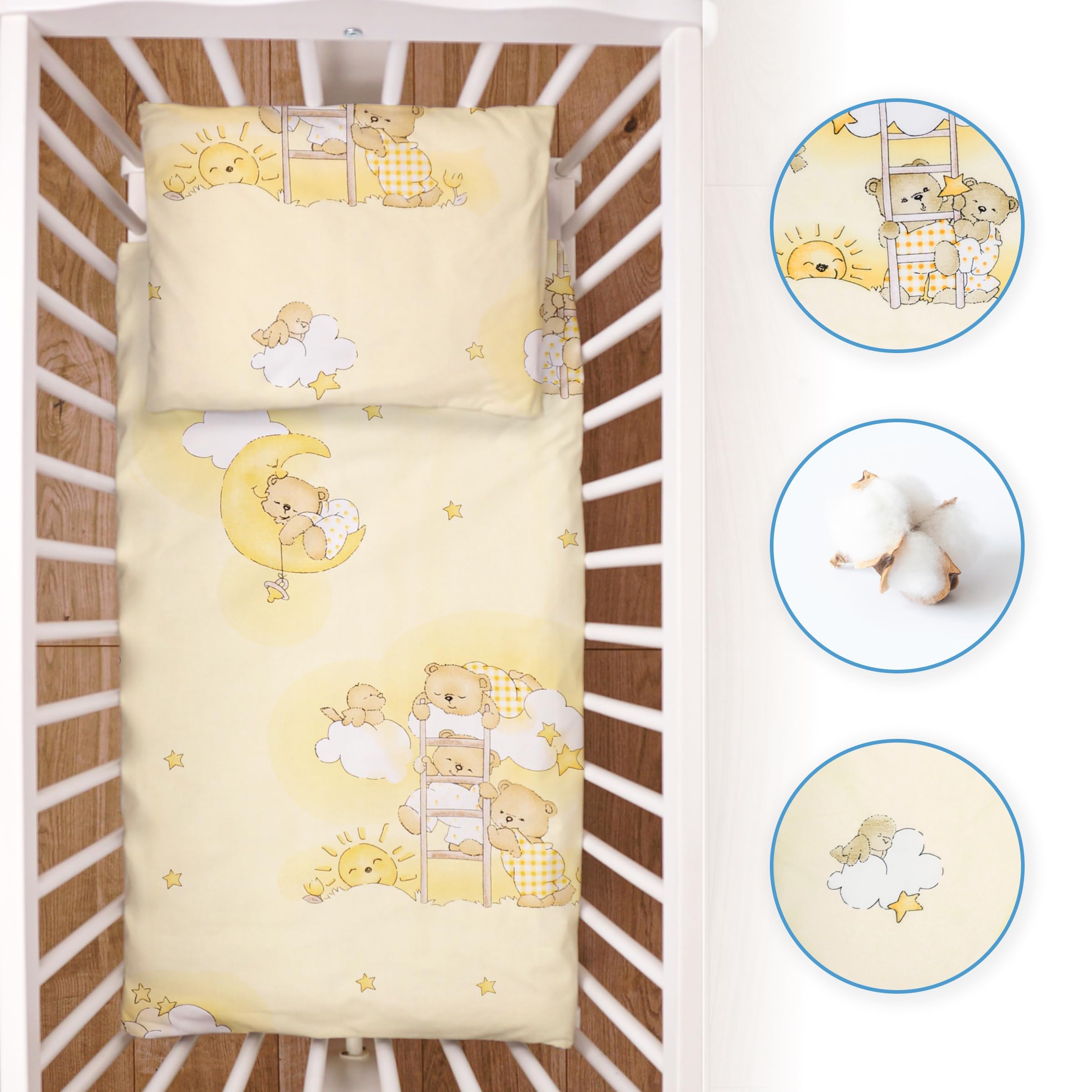 2-teiliges Baby Kinder Bettbezug 80 x 70 cm mit Kopfkissenbezug - Muster 3