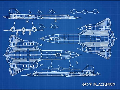 SR-71 Blackbird Habu US Aircraft Spy Plane Blueprint Plan Extra Grande XL Wall Art Poster Print SR-71 Blackbird Habu US Aircraft Spy Plane Blueprint Plan Extra Grande XL Wall Art Poster Print