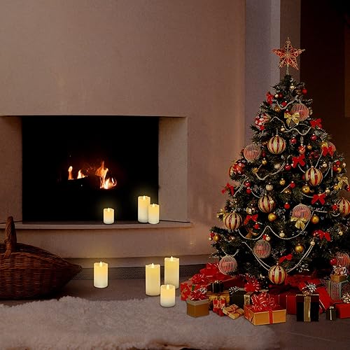 Miniatura 2 de Aignis Velas sin llama para interiores, velas LED sin llama que funcionan con pilas con temporizador remoto para decoración del hogar, boda, juego