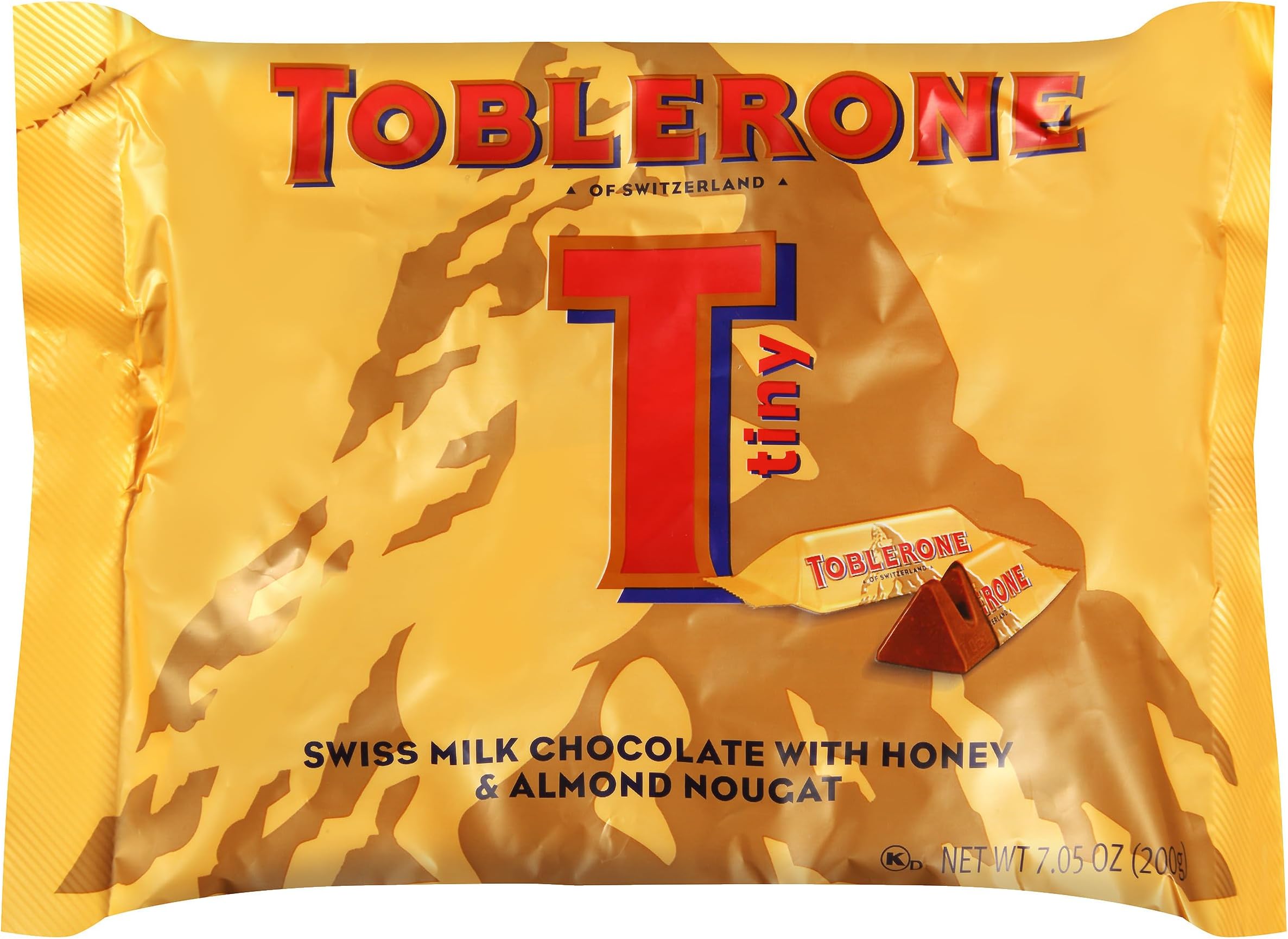 Tiny Toblerone Milk Chocolate Bars with Honey and Almond Nougat, 7.05 oz (25 Pieces)