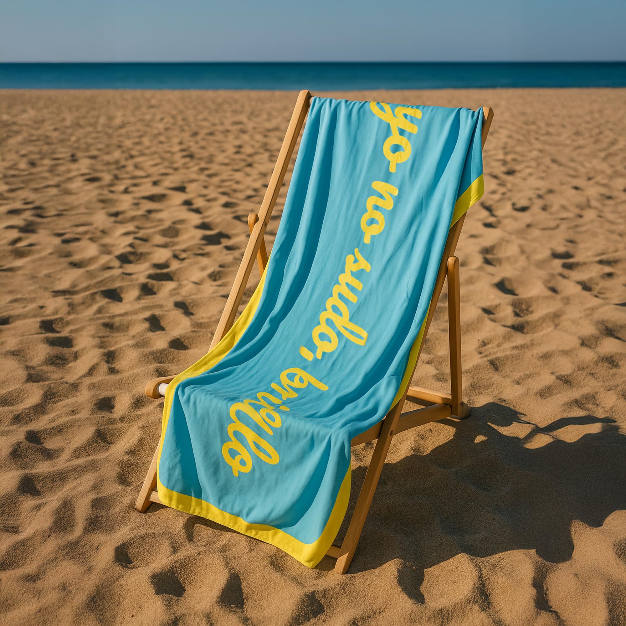 Fisura – Asciugamano da spiaggia grande blu Io non sudo, luminosità. Asciugamano in microfibra leggera per piscina, spiaggia, campeggio o picnic. Anti sabbia. Asciugatura rapida. Regalo originale