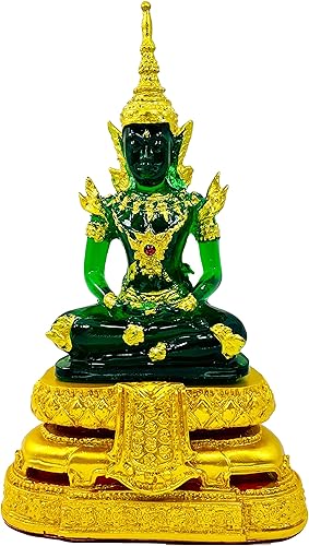 BUDDHO Estatua de Buda de esmeralda meditando sentado verano 7 pulgadas H. Buda de jade Zen Thai Buda estatua para decoración de habitación,
