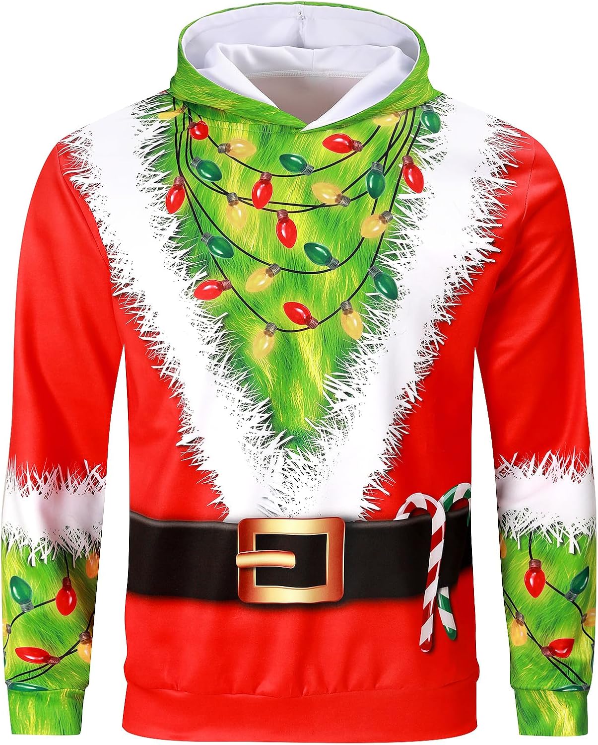 Funny World Men's Holiday Sweatshirt Graphic Halloween Hoodies Christmas Pullover