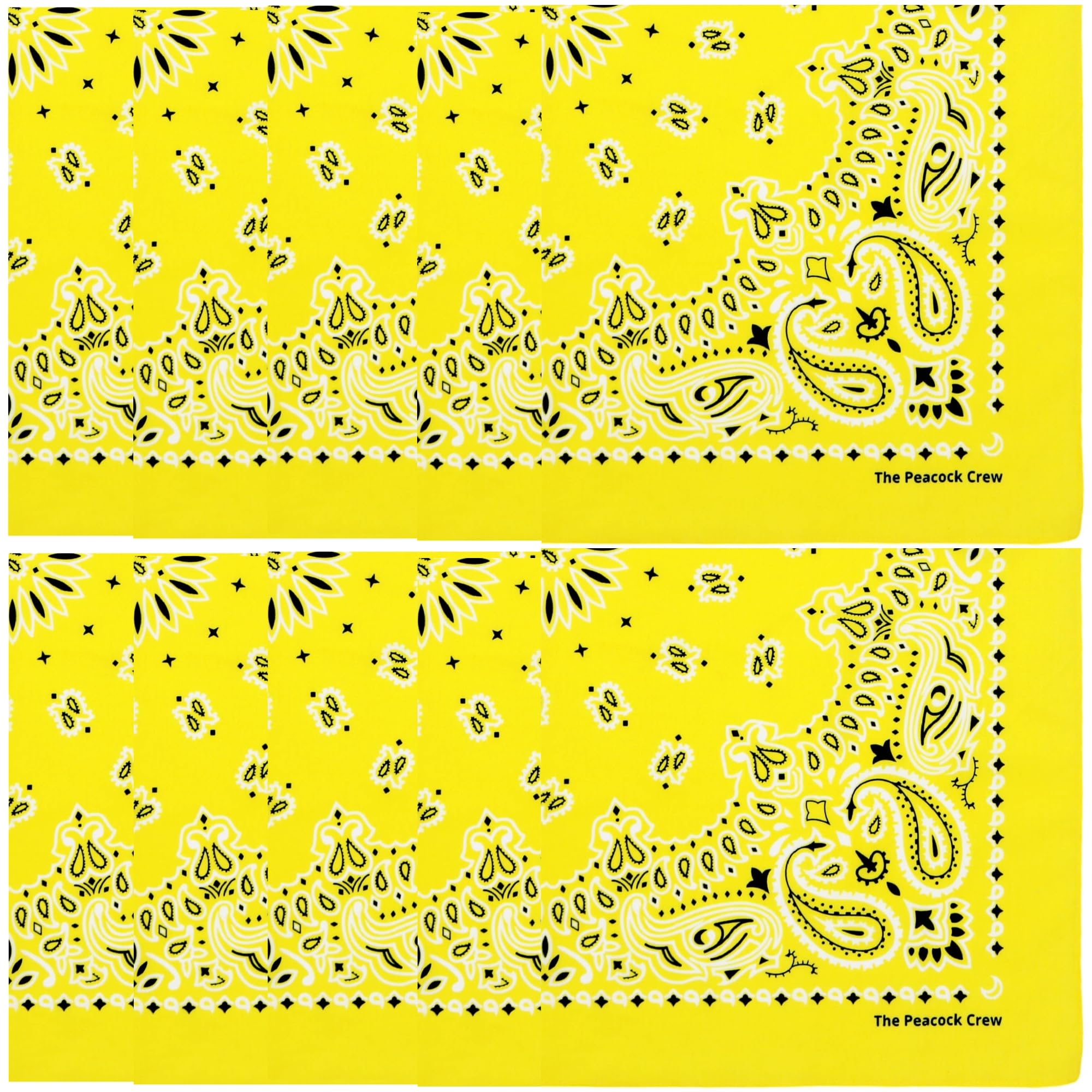 The Peacock Crew Premium Soft Cotton Bandanas Pack for Men and Women Paisley 22 x 22 inches