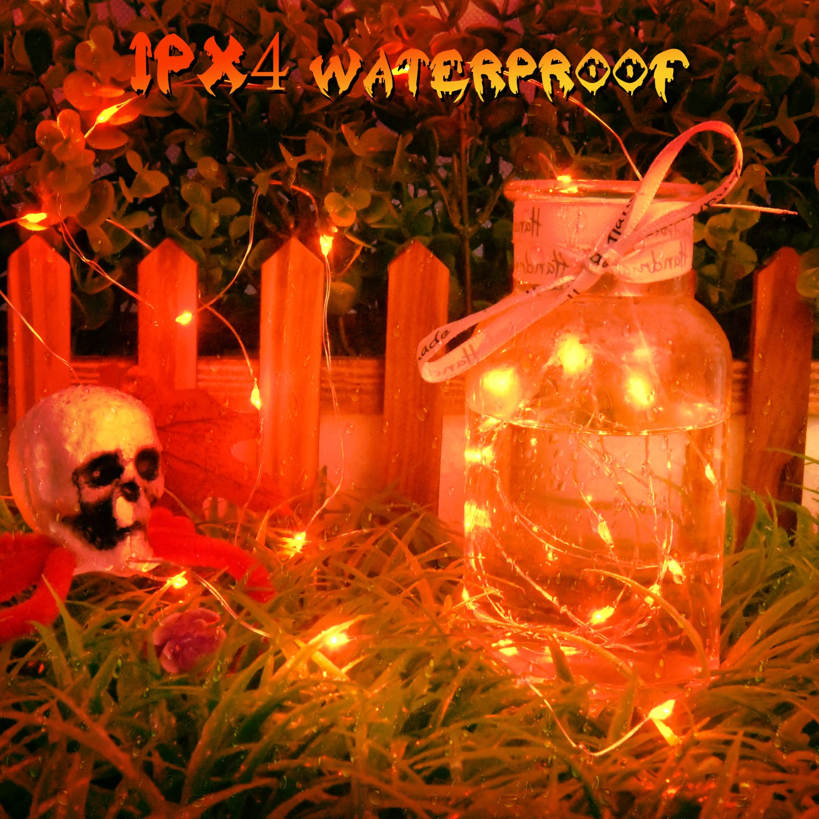 LEECOCO Catena luminosa a LED a batteria, multicolore, illuminazione natalizia, decorazione per matrimoni, feste, patio, decorazione albero, Halloween, camera da letto (1 pezzo da 5 m, 50 LED