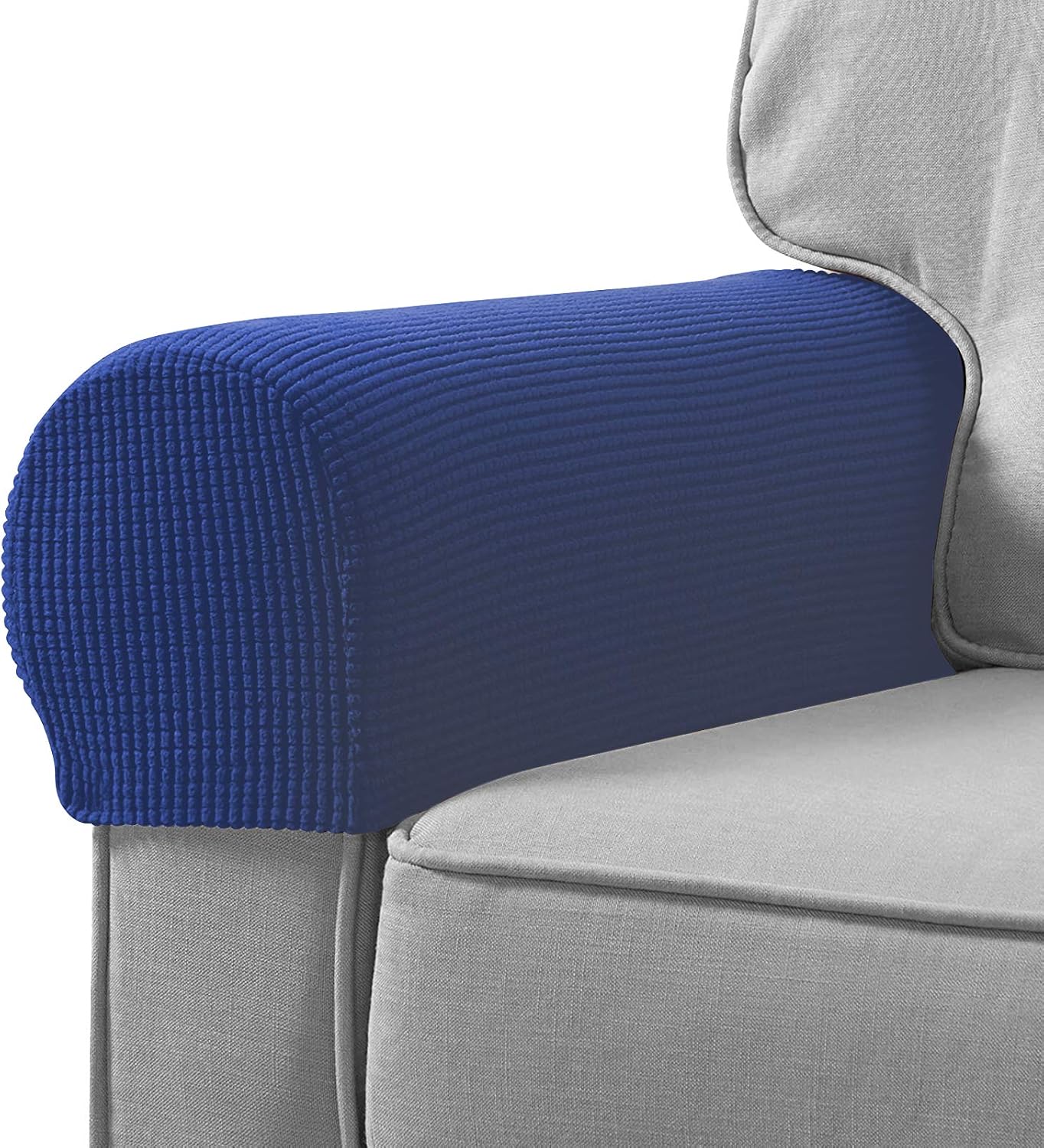 Sofa Armrest Cover Stretch Armchair Slipcover Furniture Armrest Protector for Sofa Chair Recliner Couch Loveseat Set of 2 (Blue)