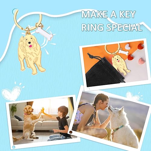 Miniatura 3 de Llavero de perro para mujeres y hombres, llavero de automóvil para mochila, lindo llavero para amantes de los perros, dije de hueso, accesorio para