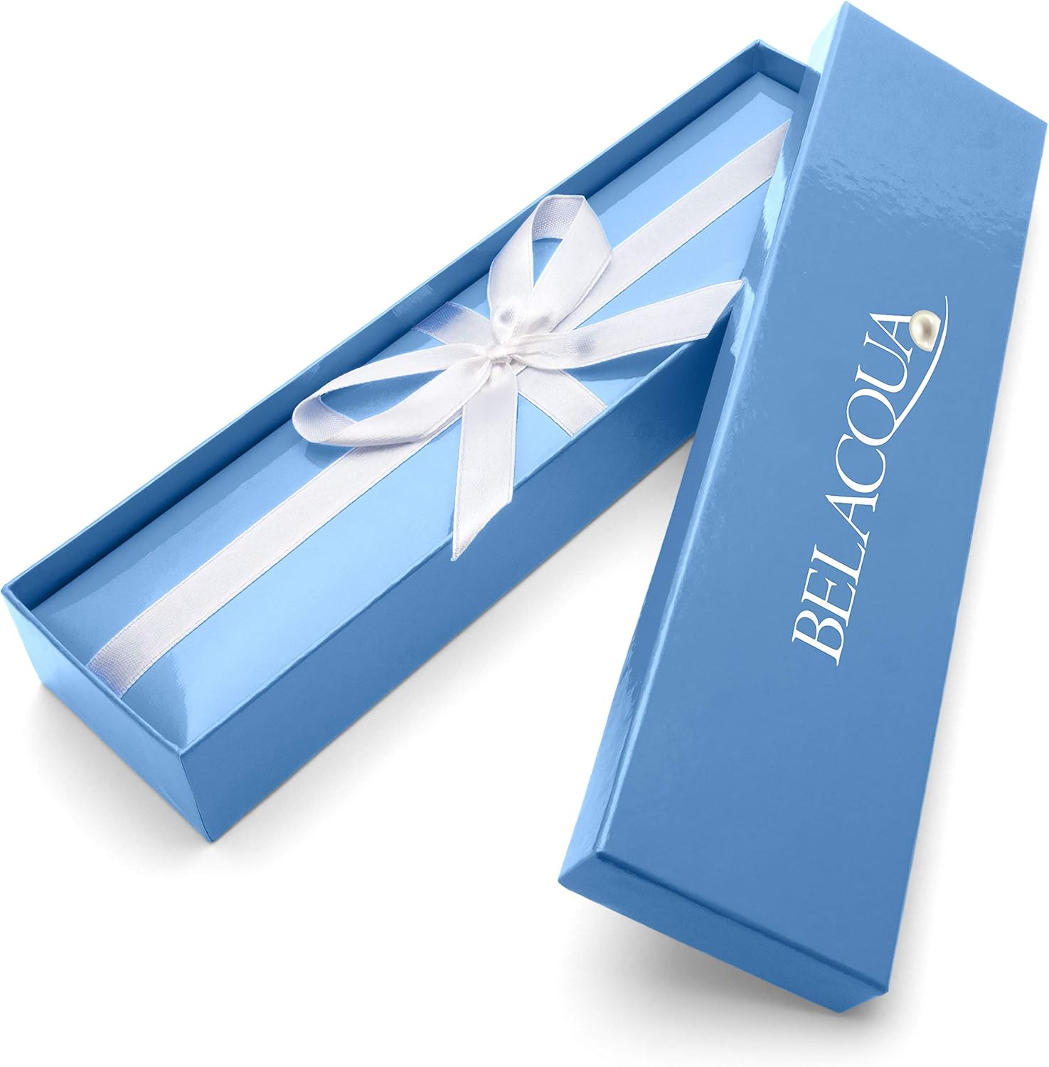 Belacqua Natural Green Jade or Milkly Blue Aquamarine and Freshwater Pearl Stretch Bracelet in 14K Yellow Gold Beads, Length 6.5 to 8.5 Inches, Jewelry for Women, Gift Box Included - Image 4