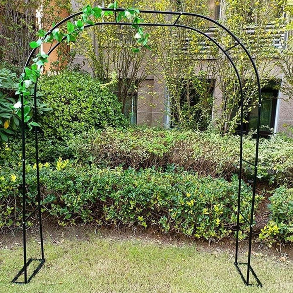 Black Metal Garden Arch, Garden Arbor for Climbing Plants, Wide 1.2M 1.4M 1.8M 2.4M 3M, Roses Archway for Outdoor Wedding Party, Easy to Assemble,White,W1.8M*H2.2M