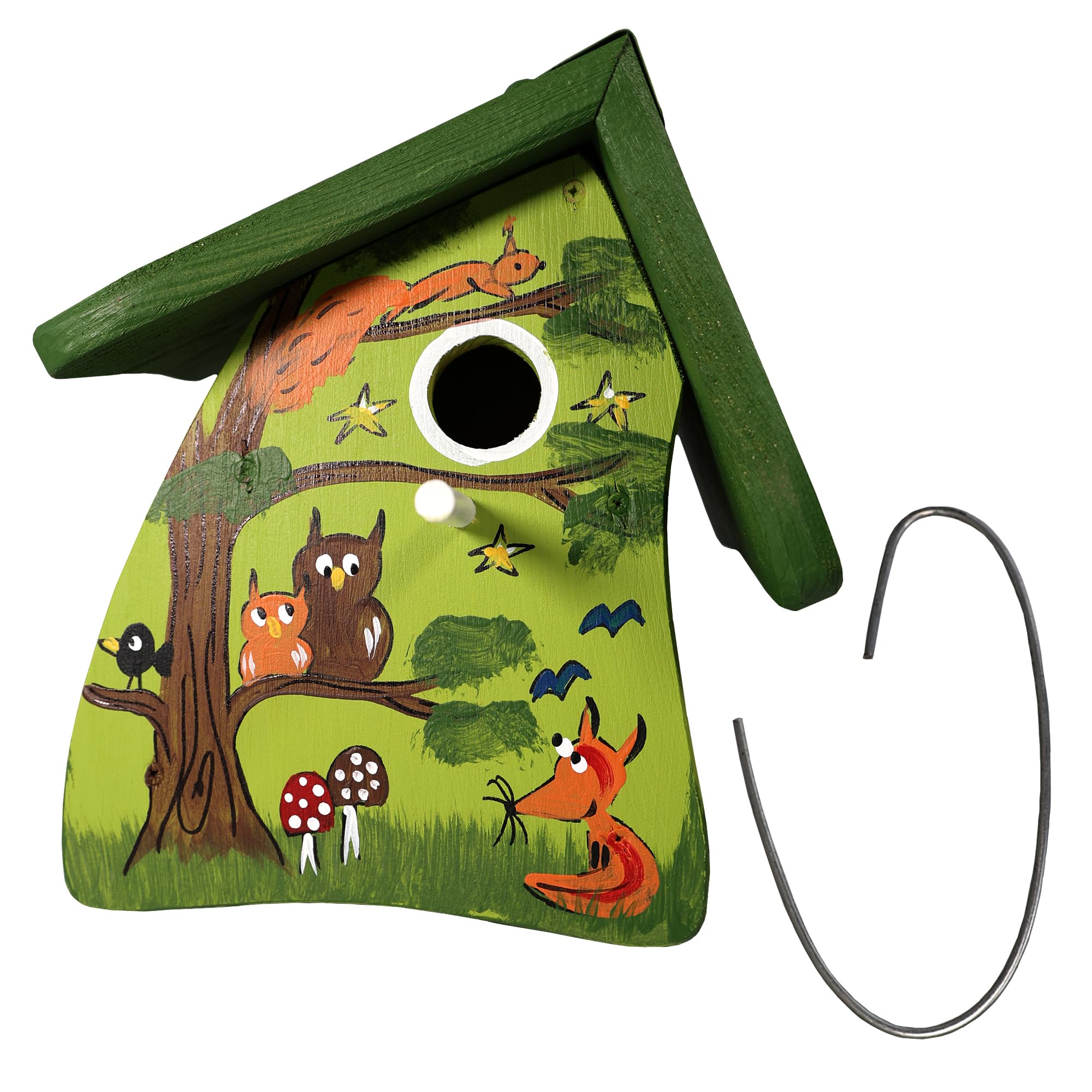 Vogelvilla Nistkasten aus Holz, handbemaltes Nisthaus, mit Aufhängung, Nistkasten Erlebnisgarten