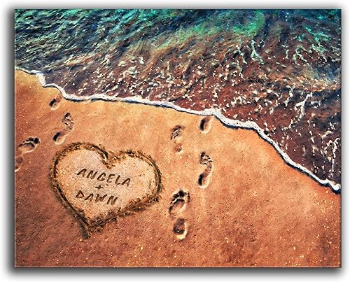 Vista 22 de Personal-Prints Rompecabezas de amor, regalo romántico personalizado en lienzo con tus nombres, personalizado para el día de San Valentín