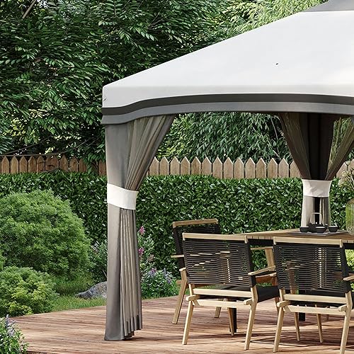 Miniatura 8 de Outsunny Tienda de campaña desplegable de 10 x 10 pies con red, tiendas instantáneas para fiestas, altura ajustable, con bolsa de transporte con