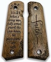 Vista 13 de for 1911: Full Size Wooden Handgun Grips with Bible Verses Series - Fits a Wide Range of 1911 Models - 1911 Accessories