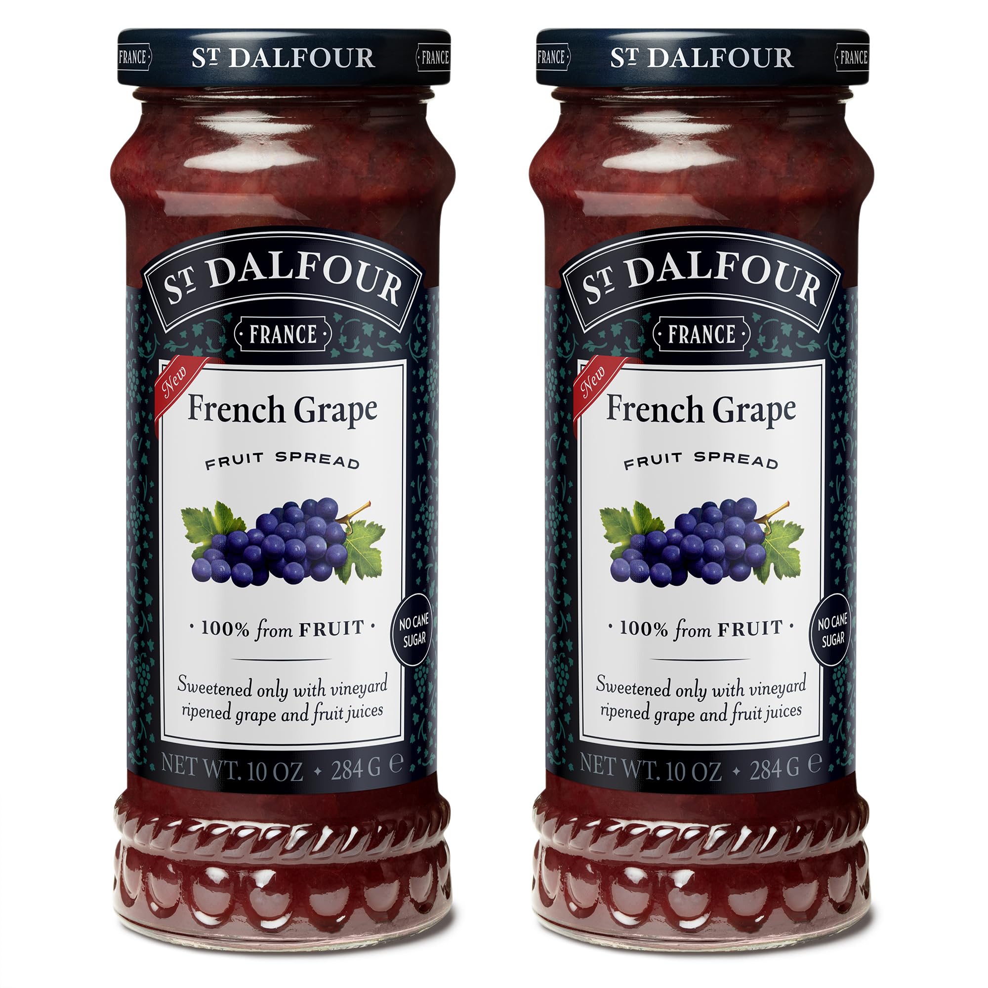 St. Dalfour French Grape Fruit Spread - 10oz - 100% from Fruit, No Artificial Ingredients, Non-GMO, No Cane Sugars, All Natural - Pack of 2