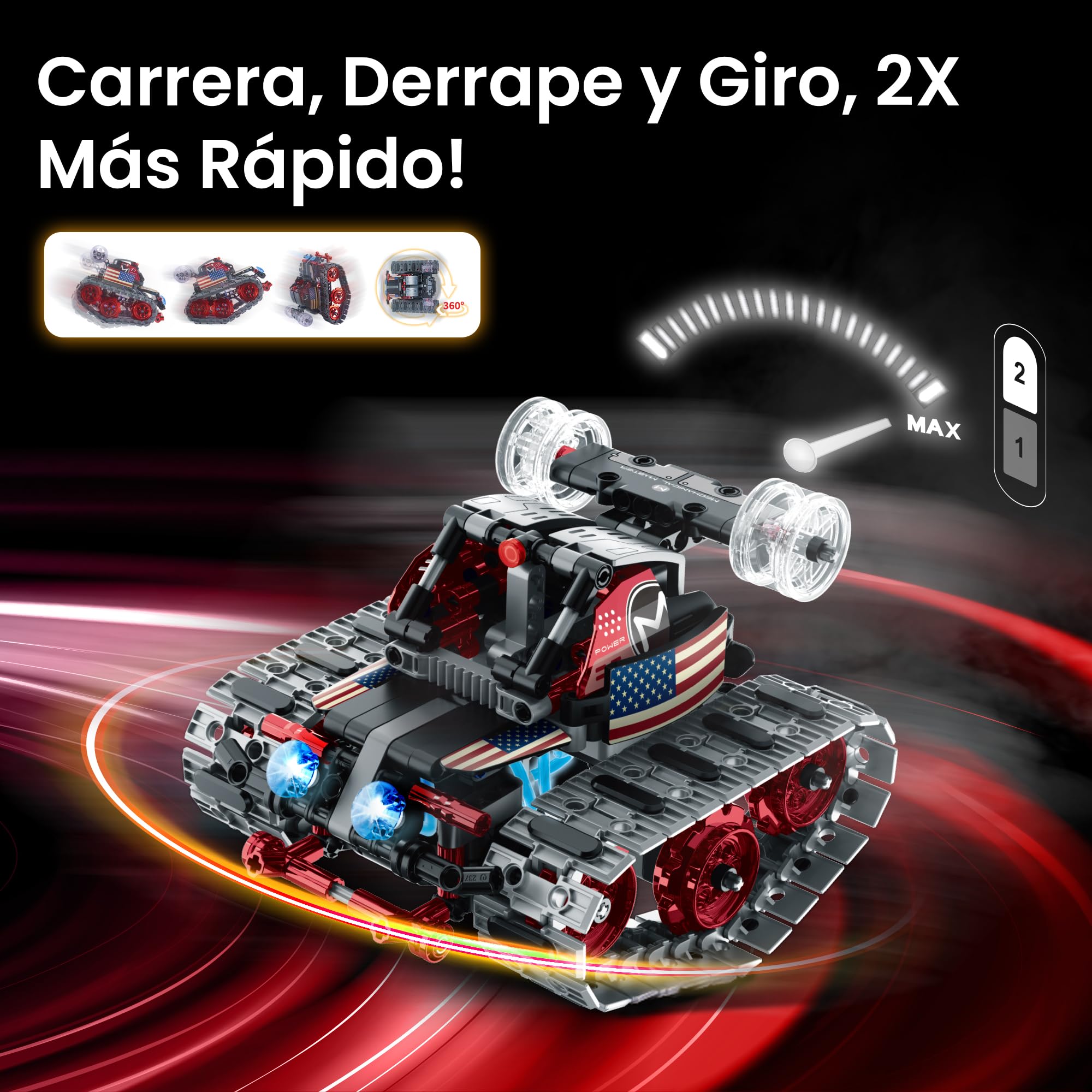 Sillbird Technic Robot Transformable Controlado por App, Robótico 4en1 a Control Remoto, Juguetes de Construcción con Programación, Regalos Creativos para Niños de 8 a 12 + Años (631 Piezas)