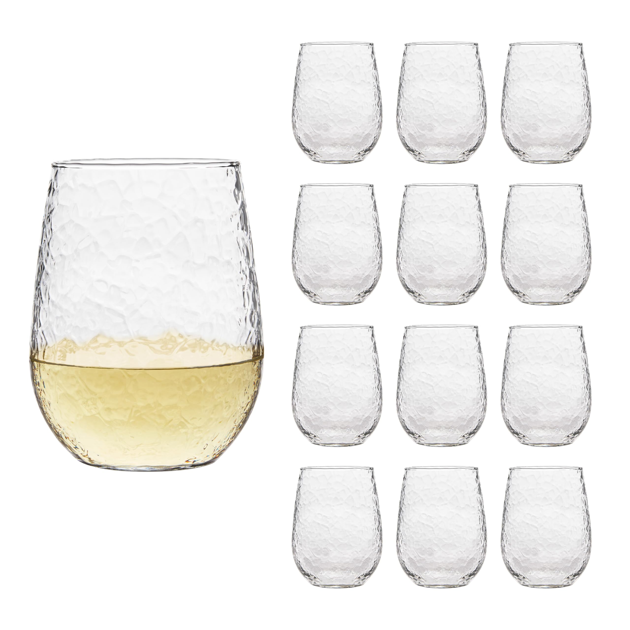 Libbey Transparent 70268 "Stemless Universal Wine Glass, 503 Ml, Set Of 12