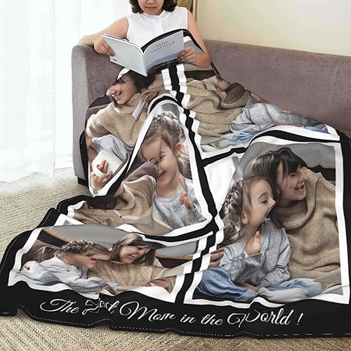 Miniatura 7 de Easycosy Regalos personalizados de cumpleaños para el día de la madre de hija o hijo, manta personalizada con fotos para mujeres, mamá, esposa,