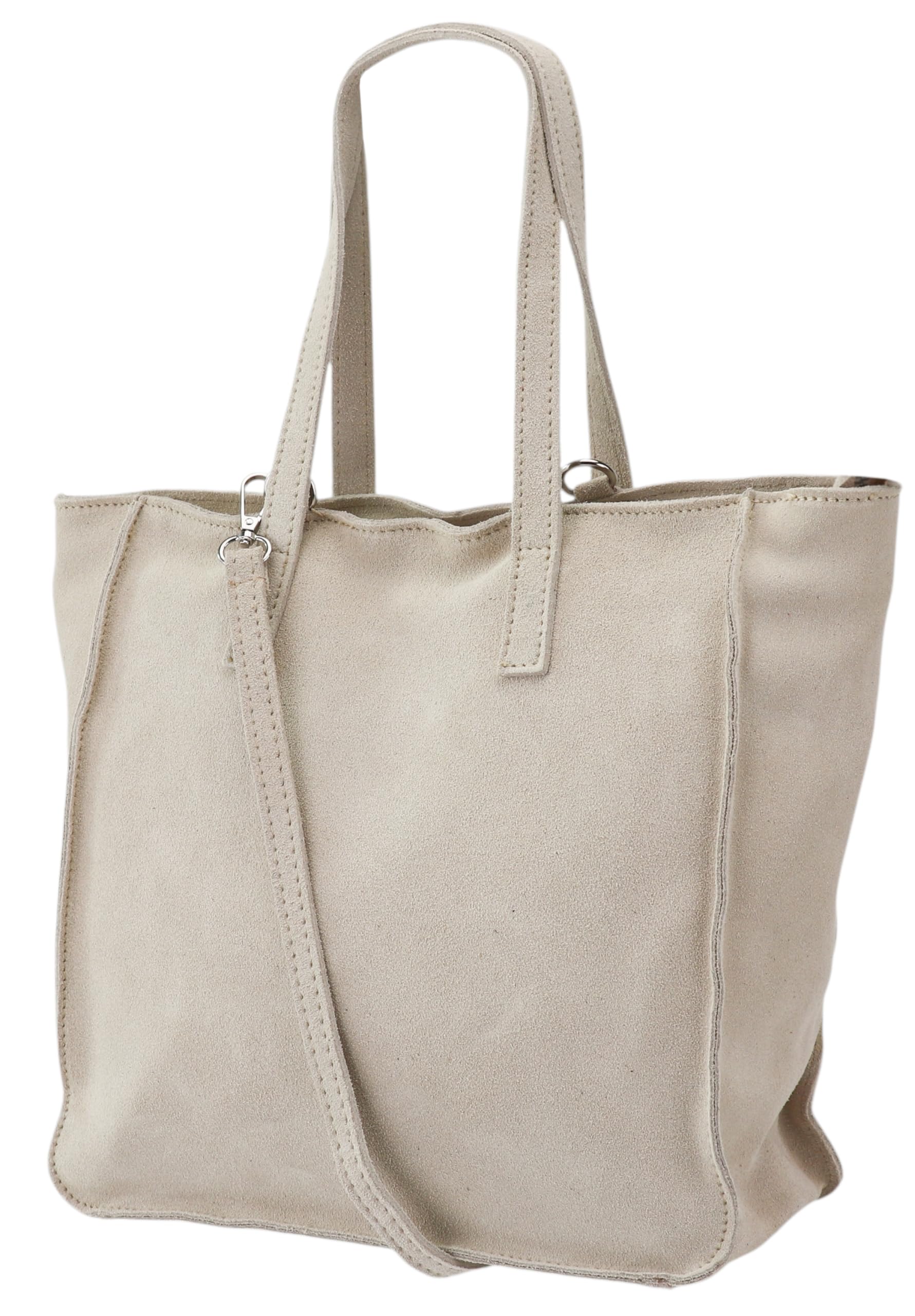 Cristina G566 - Bolso bandolera para mujer, de ante auténtico, con cremallera, compartimento interior, 37 x 13 x 29 cm