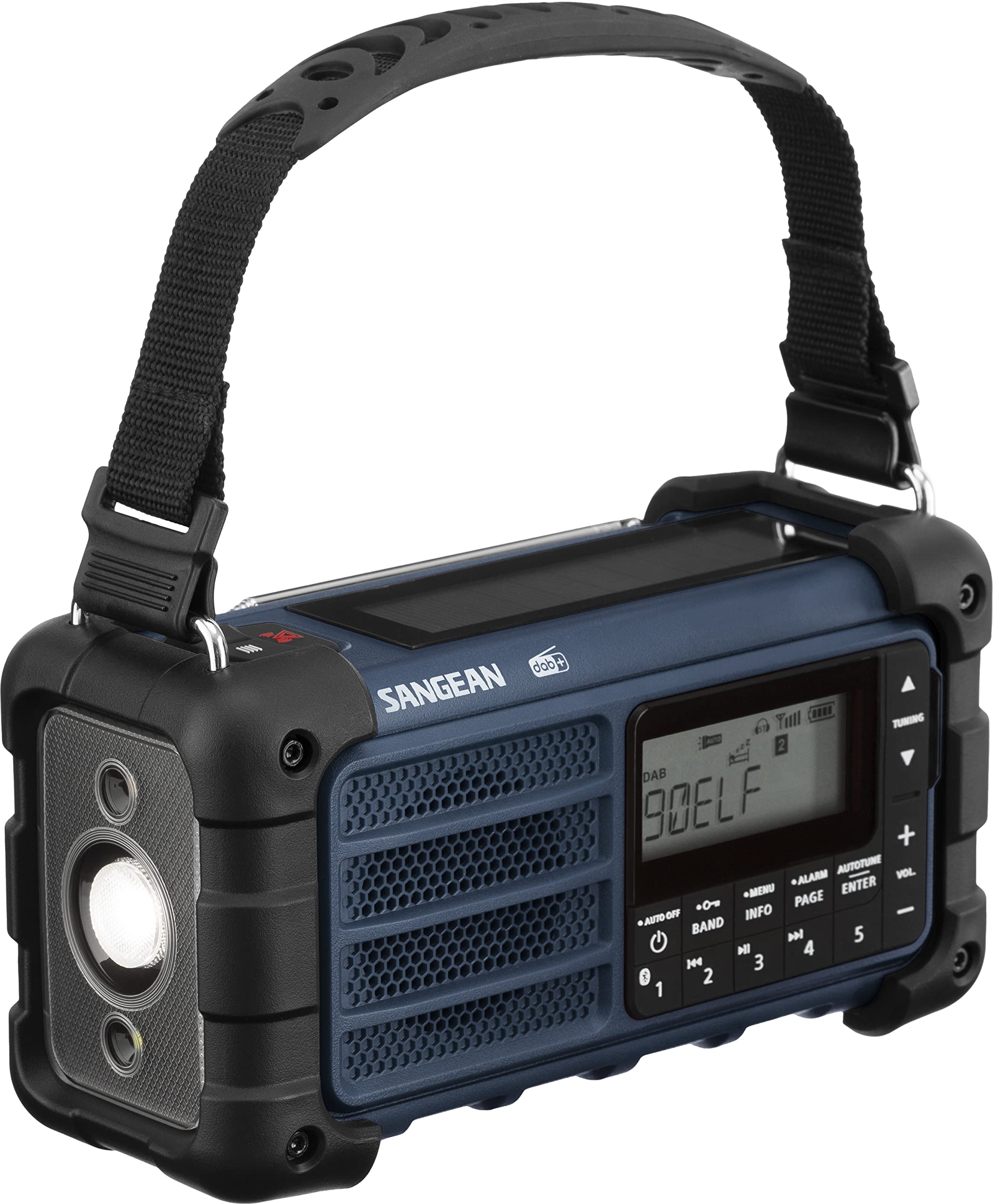 Sangean MMR-99 DAB Multifunktionales Notfallradio mit Handkurbel, DAB+,FM-RDS, Bluetooth, LED-Taschenlampe und IP55-Zertifizierung, Ideal für Outdoor, Camping und Notfälle, Ocean Blue