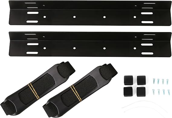 VIVO Under-Desk and Wall Mount PC Adjustable Strap and Steel Bracket Holder, Computer Case Carrier, Black, MOUNT-PC02S