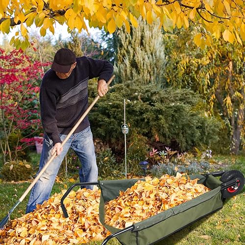 Miniatura 6 de BBTO Carretilla plegable plegable para patio, 88 libras, ligera, para jardinería, resistente, tela Oxford para adultos, hierba, tierra, ladrillo,