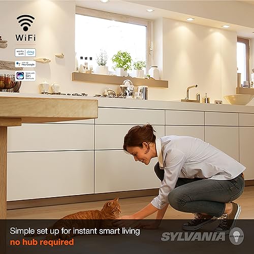 Miniatura 4 de Sylvania - Bombilla LED inteligente BR30 con WiFi, 9 W eficiente, blanco sintonizable, 2700K - 6500K, para AlexaGoogle AssistantSiri Shortcuts,
